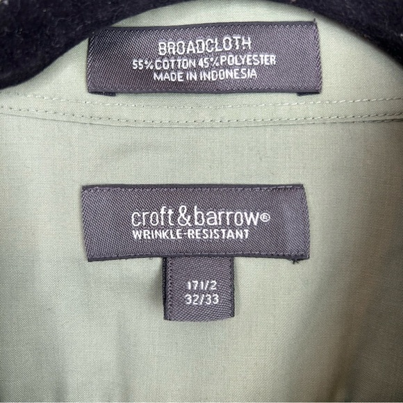Croft & Barrow‎ green button down wrinkle resistant mens shirt - Picture 2 of 4